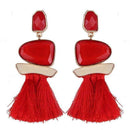 Best lady 2017 New Fringed Statement Earrings Wedding Tassel Multicolored Hot Fashion Drop Dangle Earrings Jewelry Women 5391-Red-JadeMoghul Inc.