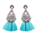 Best lady Fashion Jewelry Tassel Dangle Earrings Cheap Wedding Bohemian Drop Statement Earrings For Women Flowers Charm 5274-Acid Blue-JadeMoghul Inc.