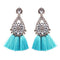 Best lady Fashion Jewelry Tassel Dangle Earrings Cheap Wedding Bohemian Drop Statement Earrings For Women Flowers Charm 5274-Acid Blue-JadeMoghul Inc.
