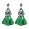 Best lady Fashion Jewelry Tassel Dangle Earrings Cheap Wedding Bohemian Drop Statement Earrings For Women Flowers Charm 5274-Green-JadeMoghul Inc.