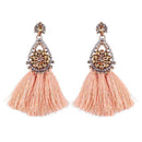 Best lady Fashion Jewelry Tassel Dangle Earrings Cheap Wedding Bohemian Drop Statement Earrings For Women Flowers Charm 5274-Pink-JadeMoghul Inc.