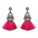 Best lady Fashion Jewelry Tassel Dangle Earrings Cheap Wedding Bohemian Drop Statement Earrings For Women Flowers Charm 5274-Rose Red-JadeMoghul Inc.