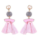 Best lady Fringed Fashion Women Statement Earrings Tassel Multicolored Drop Dangle Earrings For Women Wedding Charm Hotsale 5389-Black Pink-JadeMoghul Inc.