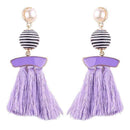 Best lady Fringed Fashion Women Statement Earrings Tassel Multicolored Drop Dangle Earrings For Women Wedding Charm Hotsale 5389-Purple-JadeMoghul Inc.