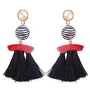 Best lady Fringed Fashion Women Statement Earrings Tassel Multicolored Drop Dangle Earrings For Women Wedding Charm Hotsale 5389-Red Black-JadeMoghul Inc.