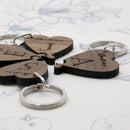 Personalized Keychains Besties Lucky Clover Wooden Keyring