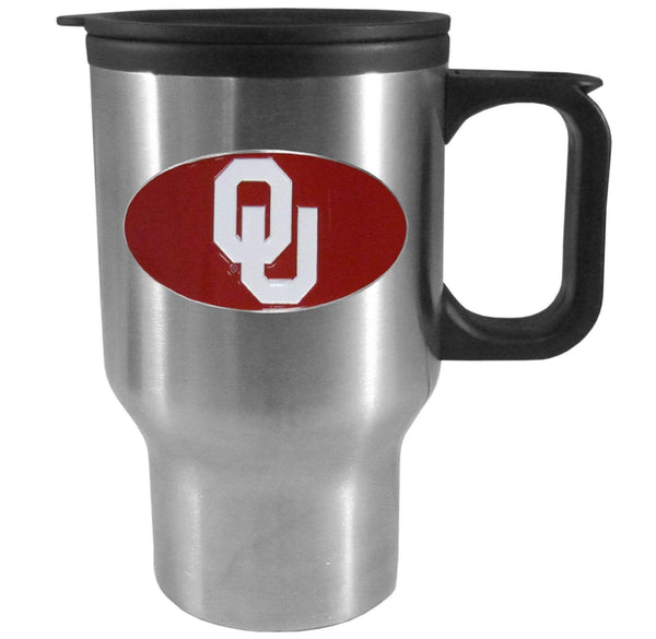Oklahoma Football - Oklahoma Sooners Sculpted Travel Mug, 14 oz