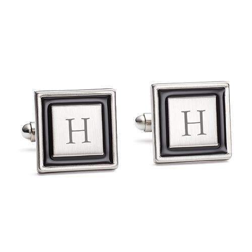 Black Border Cuff Links (Pack of 1)-Personalized Gifts By Type-JadeMoghul Inc.