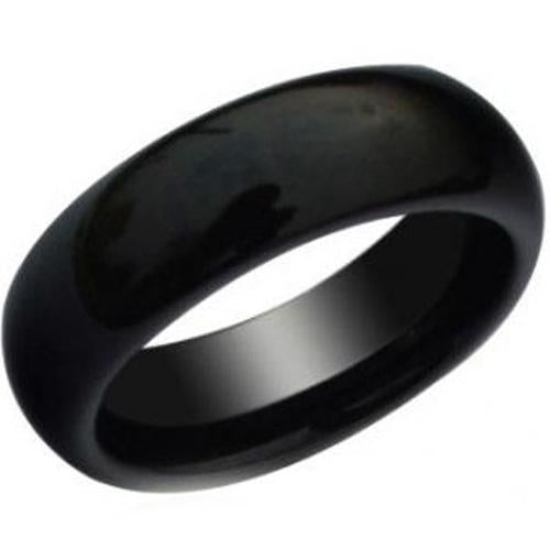 Ceramic Rings Black Ceramic Dome Court Ring