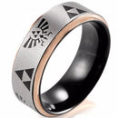 Platinum Rings For Men Black Rose Pink Platinum White Tungsten Carbide Kingdom & Heart Step