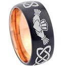 Black Engagement Rings Black Rose Pink Tungsten Carbide Mo Anam Cara Celtic Dome Ring