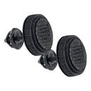 Black Sterling Silver Mens Round Color Enhanced Diamond Circle Cluster Earrings 1-6 Cttw-Gold & Diamond Men Earrings-JadeMoghul Inc.