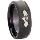 Batman Ring Black Tungsten Carbide Beveled Edges Batman Superman Ring
