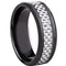 Black Engagement Rings Black Tungsten Carbide Ring With White Carbon Fiber
