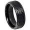 Black Engagement Rings Black Tungsten Carbide Hammered Step Ring