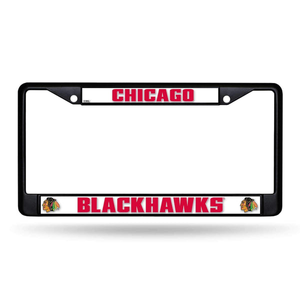 License Plate Frames Blackhawks Black Frame