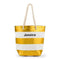Bliss Striped Tote - Metallic Gold and White (Pack of 1)-Personalized Gifts for Women-JadeMoghul Inc.