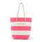 Bliss Striped Tote - Pink and White (Pack of 1)-Personalized Gifts for Women-JadeMoghul Inc.