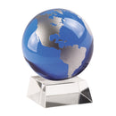 Room Decor - Blue And Sparkling Silver Globe Onstand