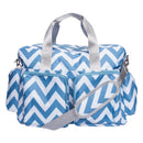 Blue and White Chevron Deluxe Duffle Diaper Bag-BL/WHT-JadeMoghul Inc.