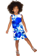 Blue Blood Adele Trendy Summer Printed Shift Dress - Girls-Blue Blood-18M/2-Blue/White-JadeMoghul Inc.