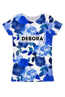 Blue Blood Customized NAME Zoe T-Shirt - Women-Blue Blood-XS-Blue/White-JadeMoghul Inc.
