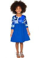 Blue Blood Gloria Empire Waist Floral Mother Daughter Dress-Blue Blood-18M/2-Blue/White-JadeMoghul Inc.