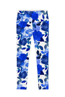 Blue Blood Lucy Floral Printed Performance Leggings - Women-Blue Blood-XS-Blue/White-JadeMoghul Inc.