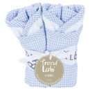 Blue Gingham Seersucker 4 Pack Bib Set-SRS-B-JadeMoghul Inc.