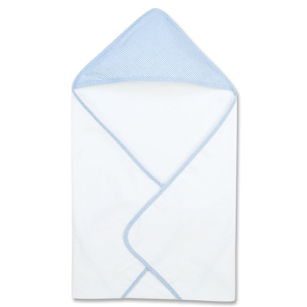 Blue Gingham Seersucker Deluxe Hooded Towel-SRS-B-JadeMoghul Inc.