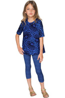 Blue Soulmate Sophia Lace Print Sleeved Party Top - Girls-Soulmate-18M/2-Black/Lace-JadeMoghul Inc.