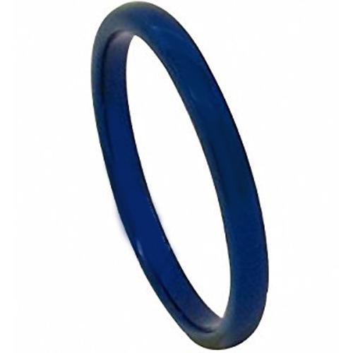 Tungsten Rings Blue Tungsten Carbide 2mm Dome Court Ring
