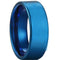 Tungsten Rings Blue Tungsten Carbide Polished Shiny Flat Ring