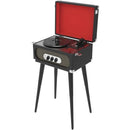 Bluetooth(R) Retro Turntable with Stand & FM Radio (Black)-Turntables-JadeMoghul Inc.