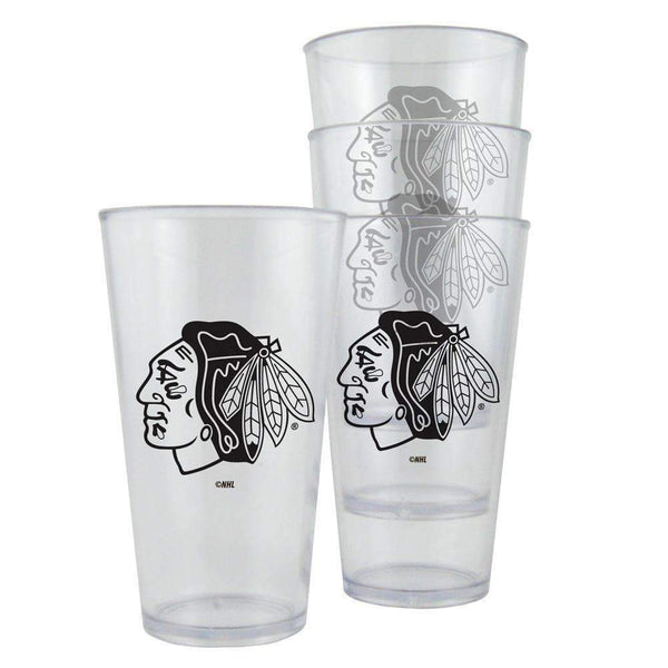 Boelter Plastic Pint Cups 4-Pack - Chicago Blackhawks-Party Goods/Housewares-JadeMoghul Inc.