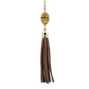 Boho Velvet Long Tassel Necklace 2016 Summer Style Leather Tassel Natural Stone Necklace for Women Sweater Chain Fashion Jewelry-N3461 Gold Brown-76cm-JadeMoghul Inc.