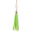 Boho Velvet Long Tassel Necklace 2016 Summer Style Leather Tassel Natural Stone Necklace for Women Sweater Chain Fashion Jewelry-N3461Gold Neon Green-76cm-JadeMoghul Inc.