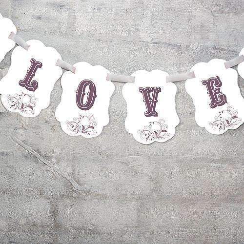 Bold Floral Flair Decorative Shape Bunting Banner Berry (Pack of 1)-Wedding Signs-Oasis Blue-JadeMoghul Inc.