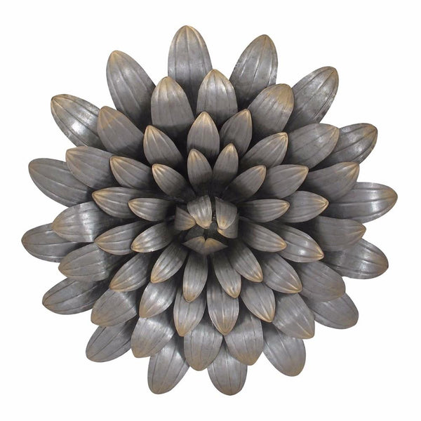 Bold Flower decor Piece In contemporary style-Wall Sculptures-Gray-IRON-JadeMoghul Inc.