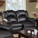 Bonded Leather Recliner Loveseat Black-Loveseats-Black-Hardwood Metal Bonded Leather Color: Black-JadeMoghul Inc.