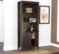 Bookshelves Bookshelf - 70.9" Classic Espresso Melamine and Engineered Wood Bookcase HomeRoots