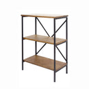 Bookshelves Corner Bookshelf - 22" X 12" X 30'.25" Brown Metal, Wood, MDF Bookcase with Shelves HomeRoots