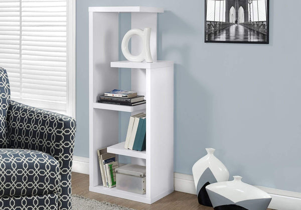 Bookshelves Kids Bookshelf - 12" x 18.5" x 47.25" White, Particle Board, Hollow-Core - Bookcase HomeRoots