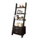 Bookshelves Kids Bookshelf - 69" Cappuccino Particle Board Ladder Bookcase with Two Storage Drawers HomeRoots
