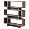 Bookshelves Modern Bookshelf - 12" x 47'.25" x 54'.75" Dark Taupe, Particle Board, Hollow-Core - Bookcase HomeRoots