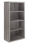 Bookshelves Modern Bookshelf - 47.5" Dark Taupe Particle Board and MDF Bookshelf with Adjustable Shelves HomeRoots