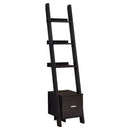 Bookshelves Modern Bookshelf - 69" Particle Board Ladder Bookcase with a Storage Drawer HomeRoots