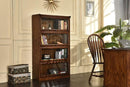 Bookshelves Rustic Bookshelf - 36" X 13" X 59.25" Burnished Walnut Hardwood Bookcase HomeRoots