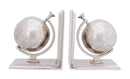 Bookshelves Rustic Bookshelf - 4.5" x 6.75" x 7.75" Alum Globe - Bookend Set Of Two HomeRoots