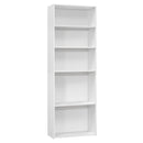 Bookshelves White Bookshelf - 11'.75" x 24'.75" x 71'.25" White, 5 Shelves - Bookcase HomeRoots
